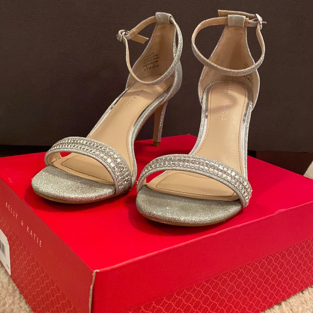 Silver sparkly heels